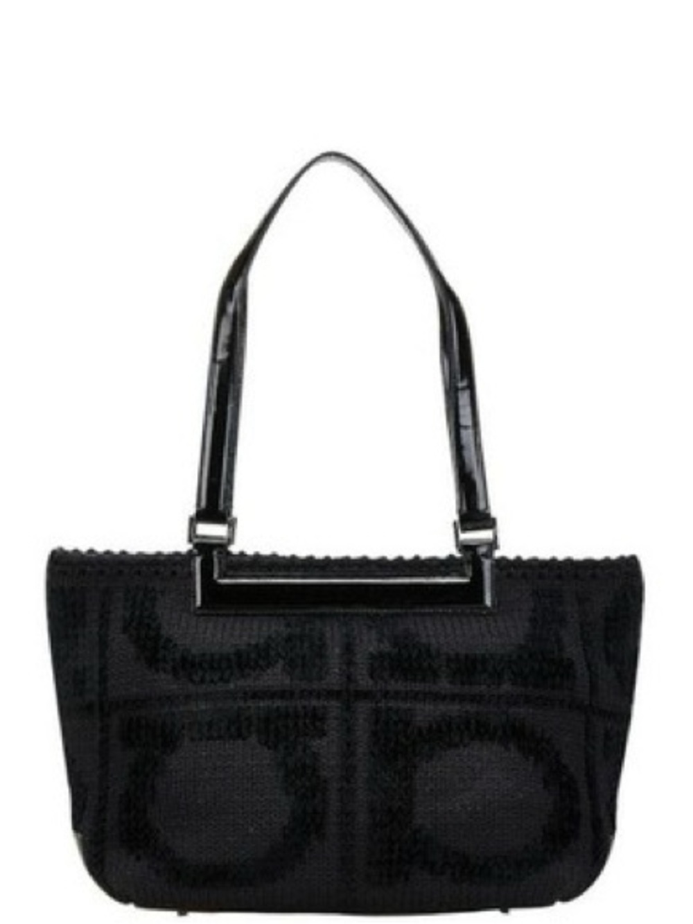 Salvatore Ferragamo Gancini Wool Enamel Bag